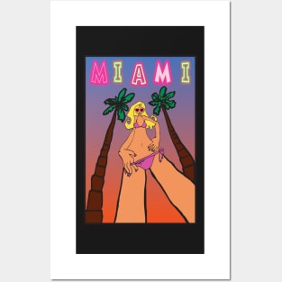 Miami, Bikini Girl Posters and Art